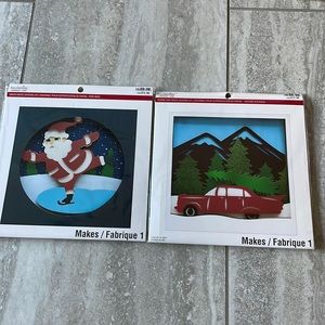 Recollections Christmas Santa paper, layering kit,scenic car paper layering kit